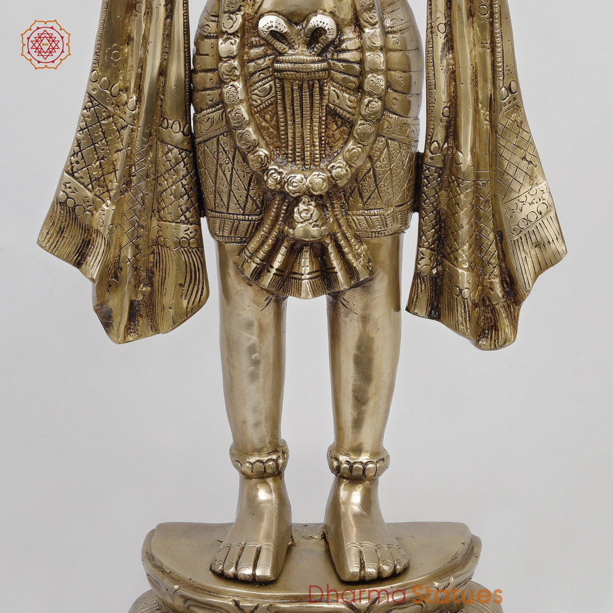 Bras Hanuman Standing Fine, Gold Finish 26”