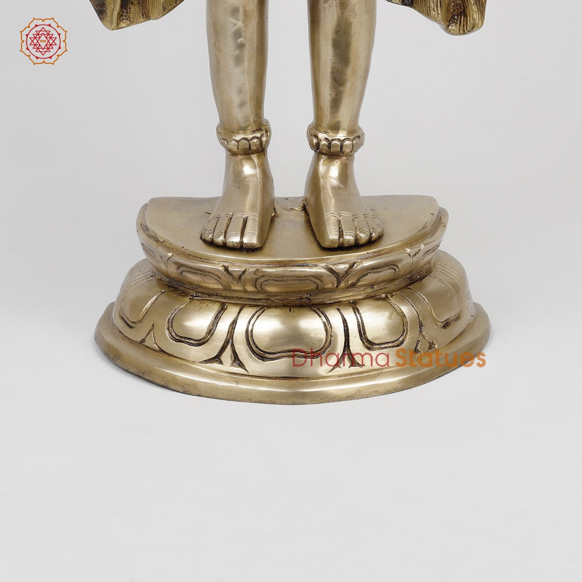Bras Hanuman Standing Fine, Gold Finish 26”