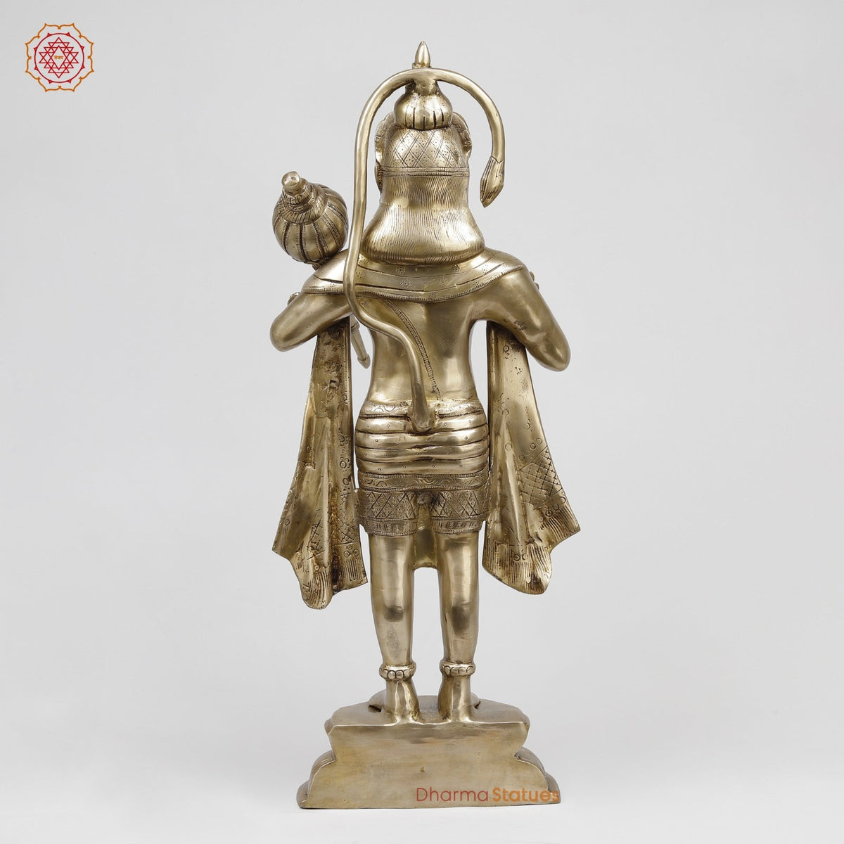 Bras Hanuman Standing Fine, Gold Finish 26”