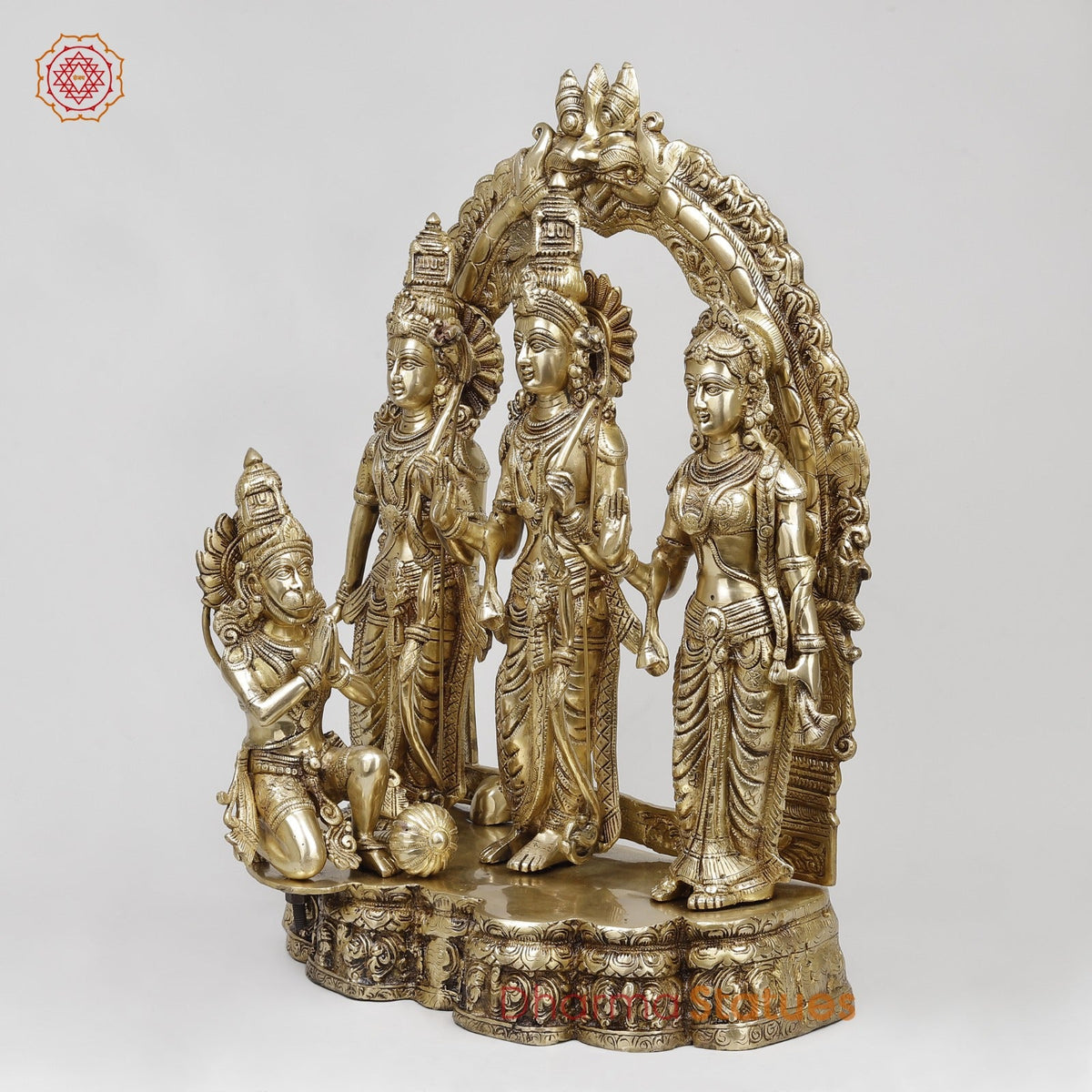 Brass RamDarbar With Fine Arch, Gold Finish 25”