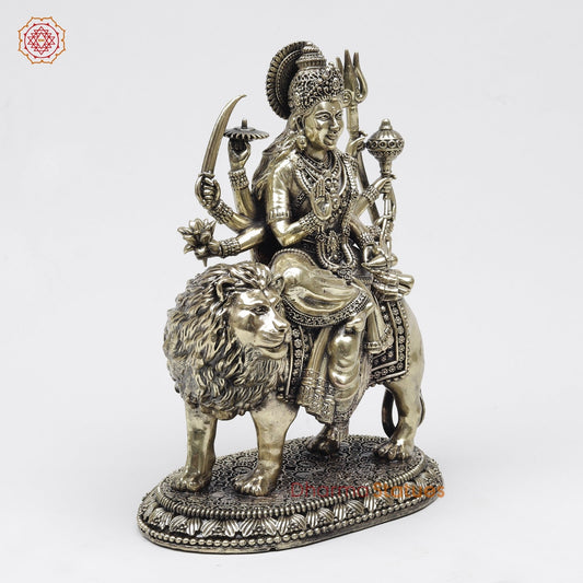 Brass Durga With Base Fine 11”