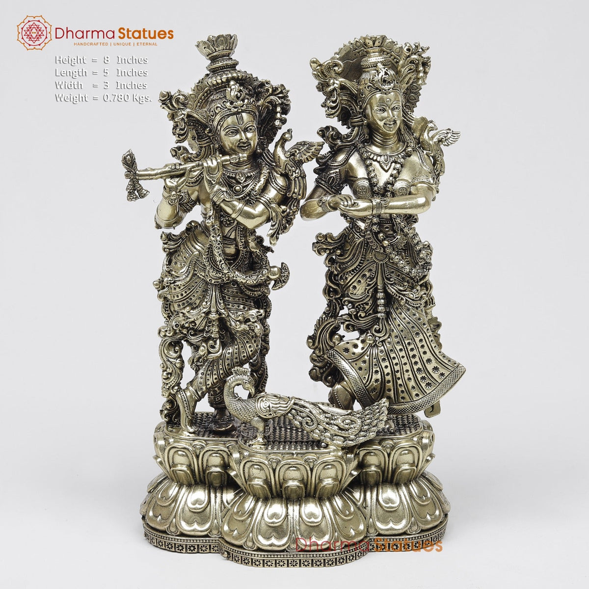 Brass Radha Krishna Fine 8”