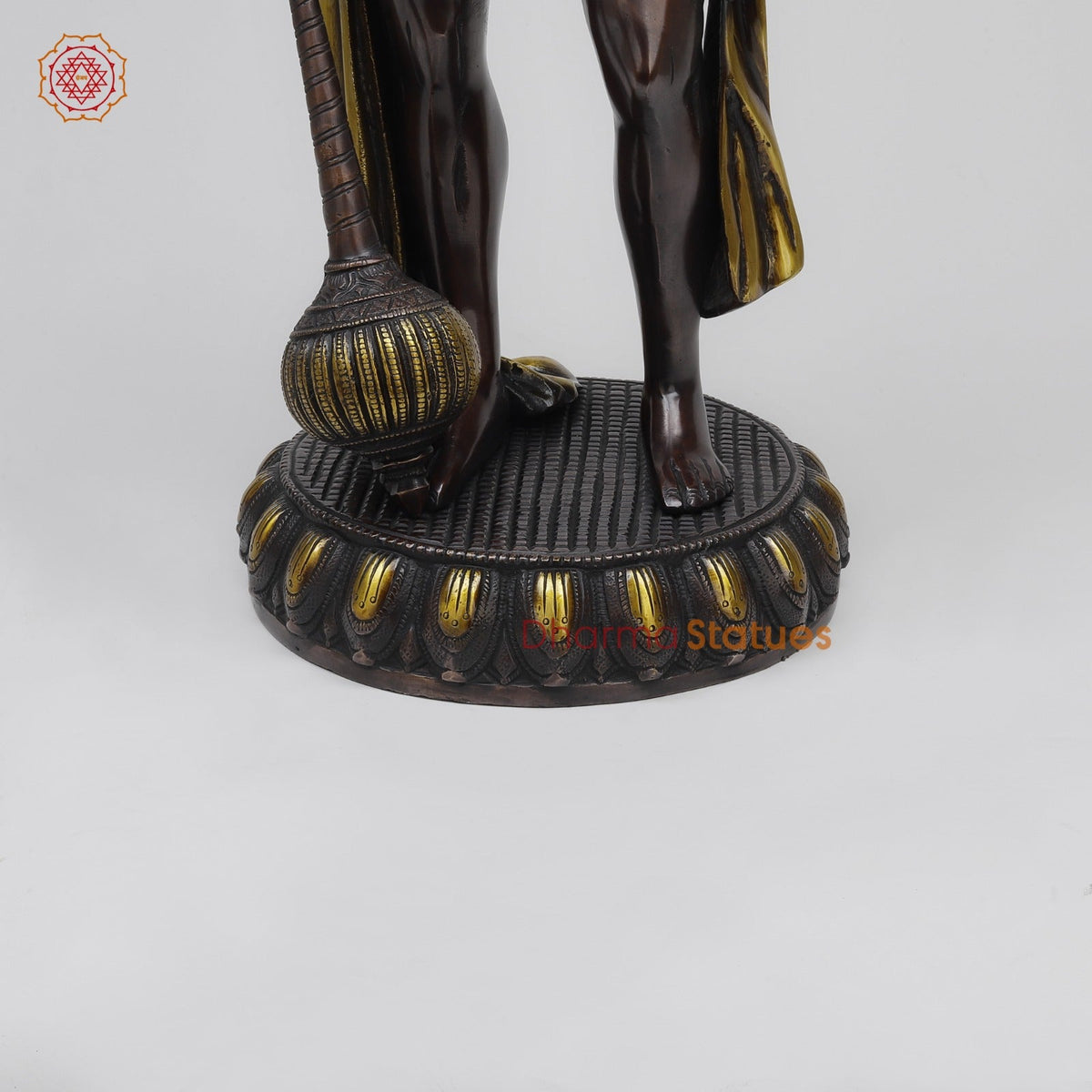 Brass Hanuman Standing Fine, Copper and Gold Finish 23”