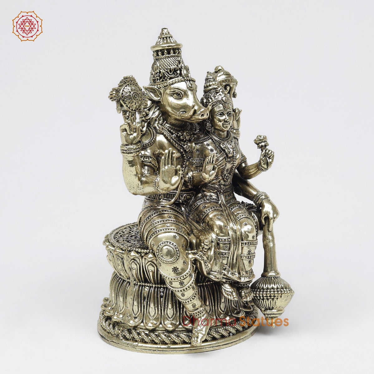 Brass Hayagriva Seated With Lakshmi Fine 6”