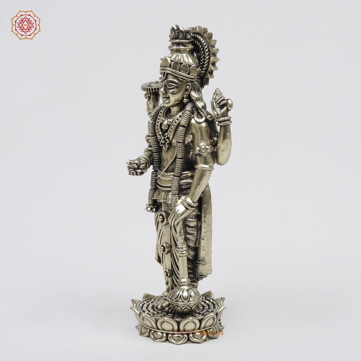 Brass Vishnu Standing Fine 10”