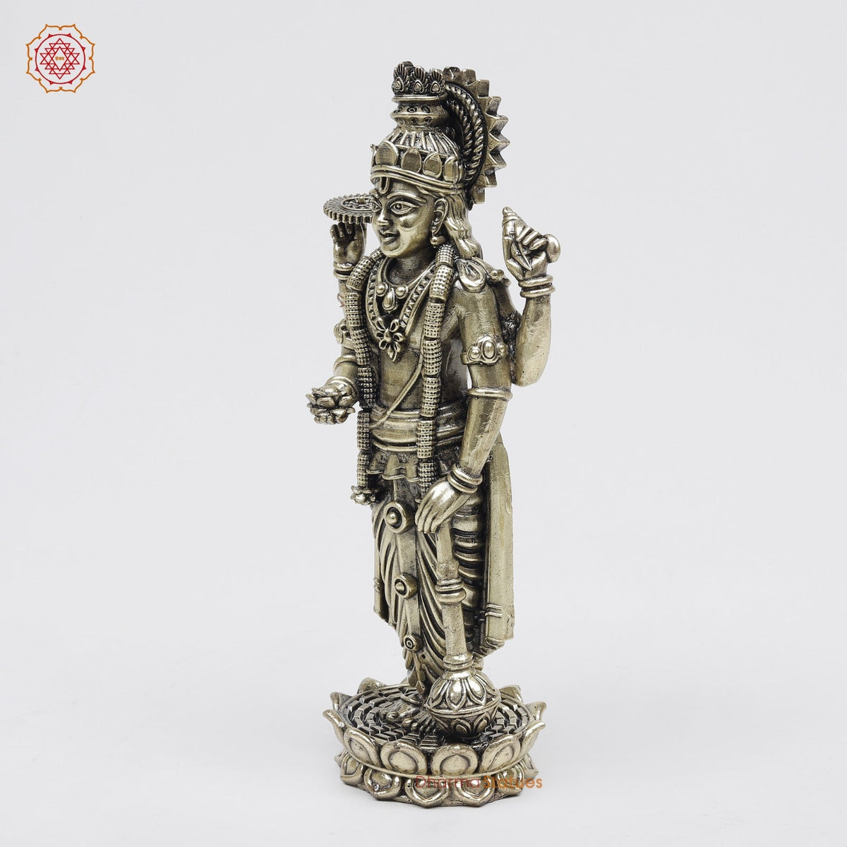 Brass Vishnu Standing Fine 8”
