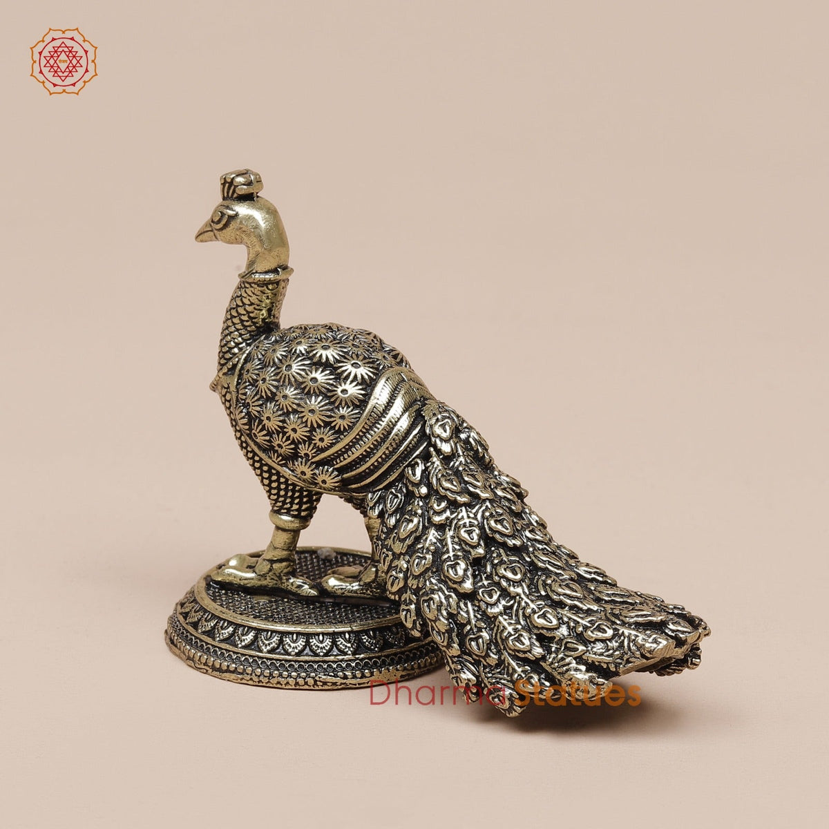 Brass Peacock Standing Fine 2”