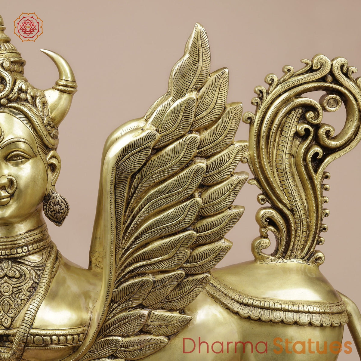Brass Kamdhenu Standing Fine, Special Gold Finish 30”