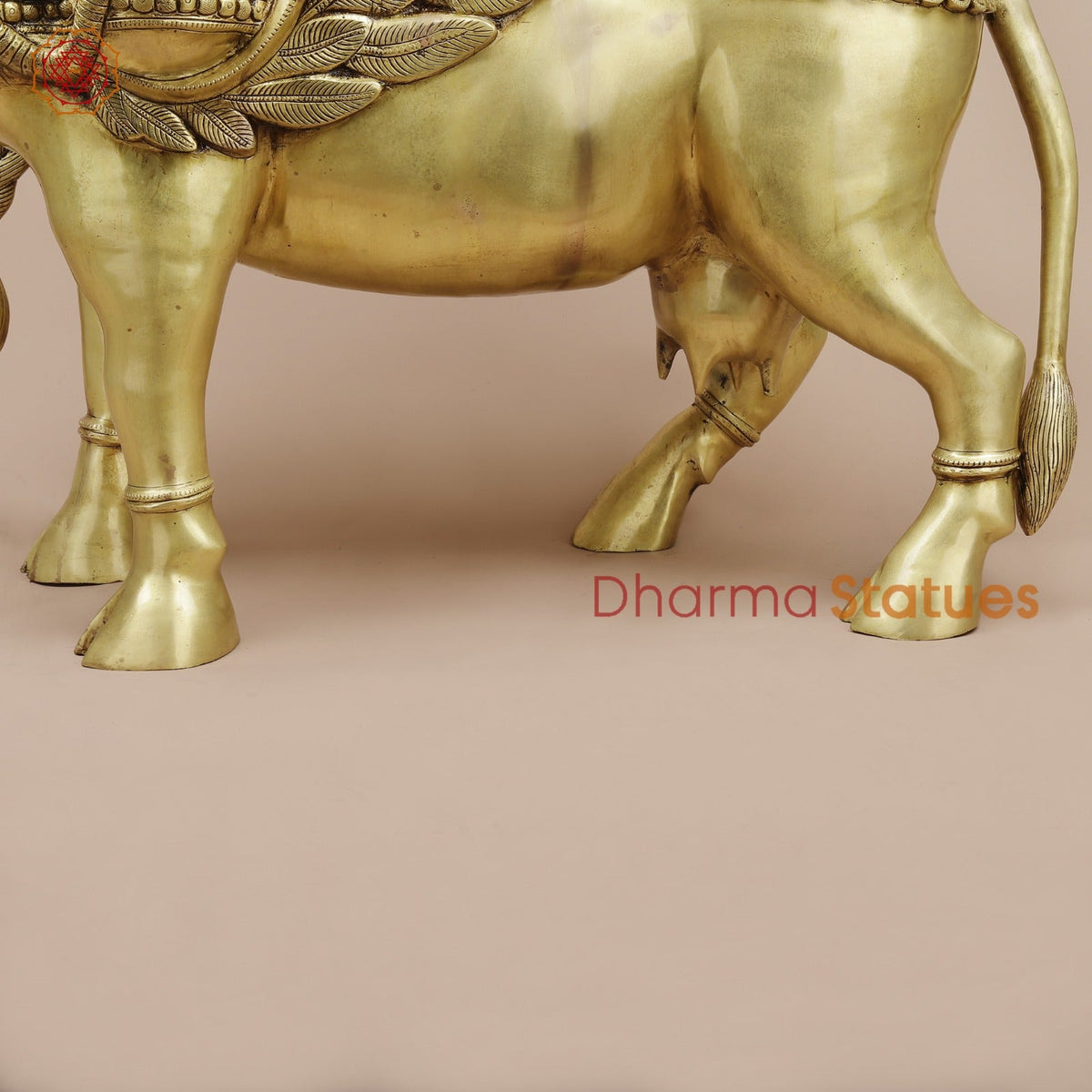 Brass Kamdhenu Standing Fine, Special Gold Finish 30”