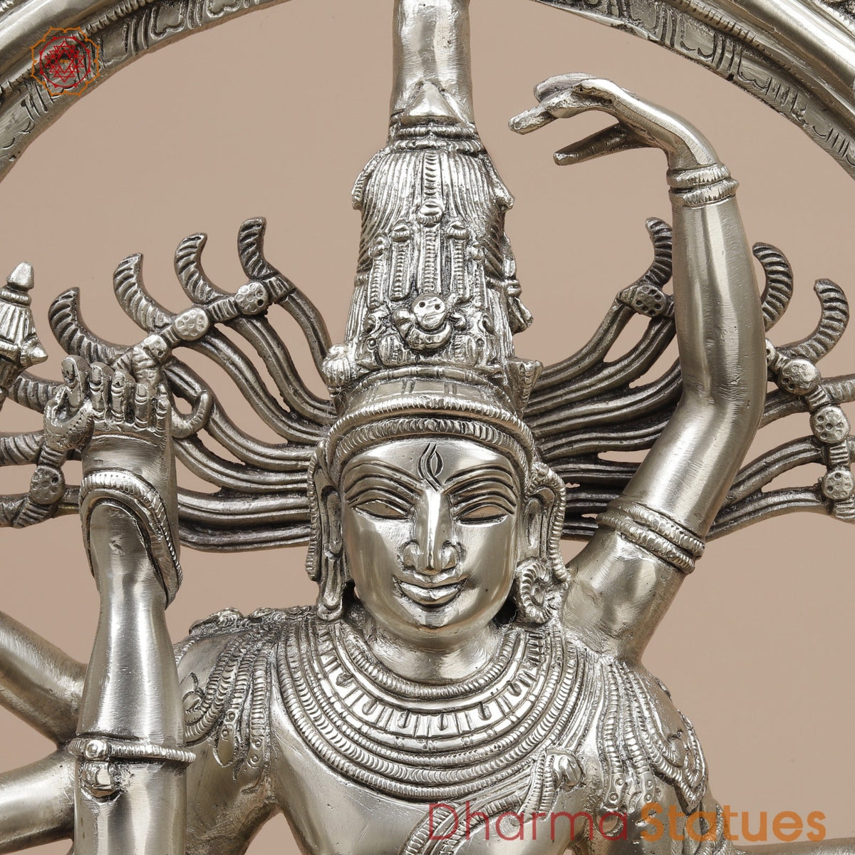 Brass Tandav Natraj fine, Silver Finish  25”