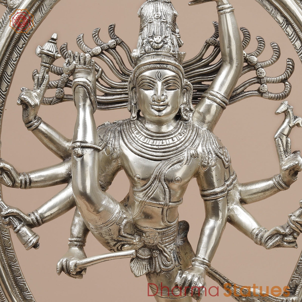 Brass Tandav Natraj fine, Silver Finish  25”