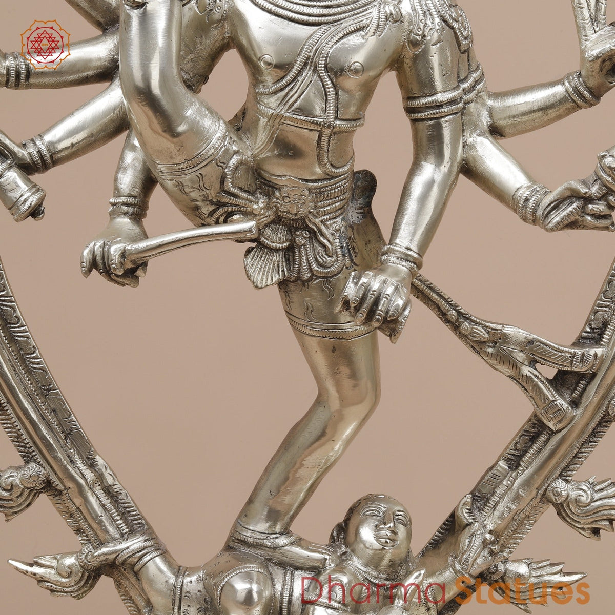 Brass Tandav Natraj fine, Silver Finish  25”