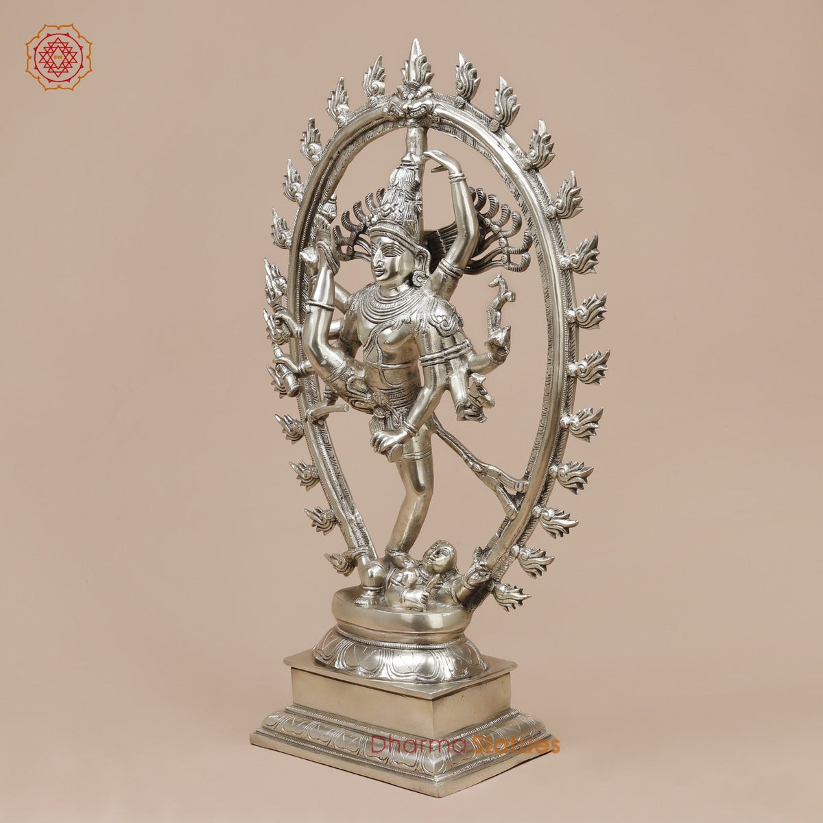 Brass Tandav Natraj fine, Silver Finish  25”