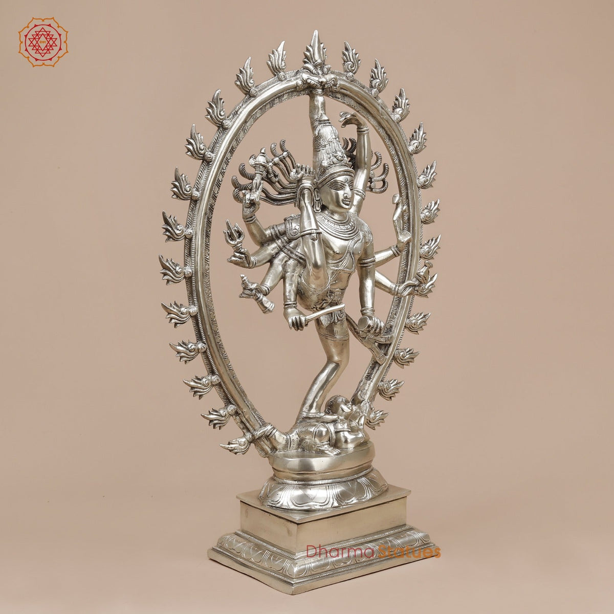 Brass Tandav Natraj fine, Silver Finish  25”