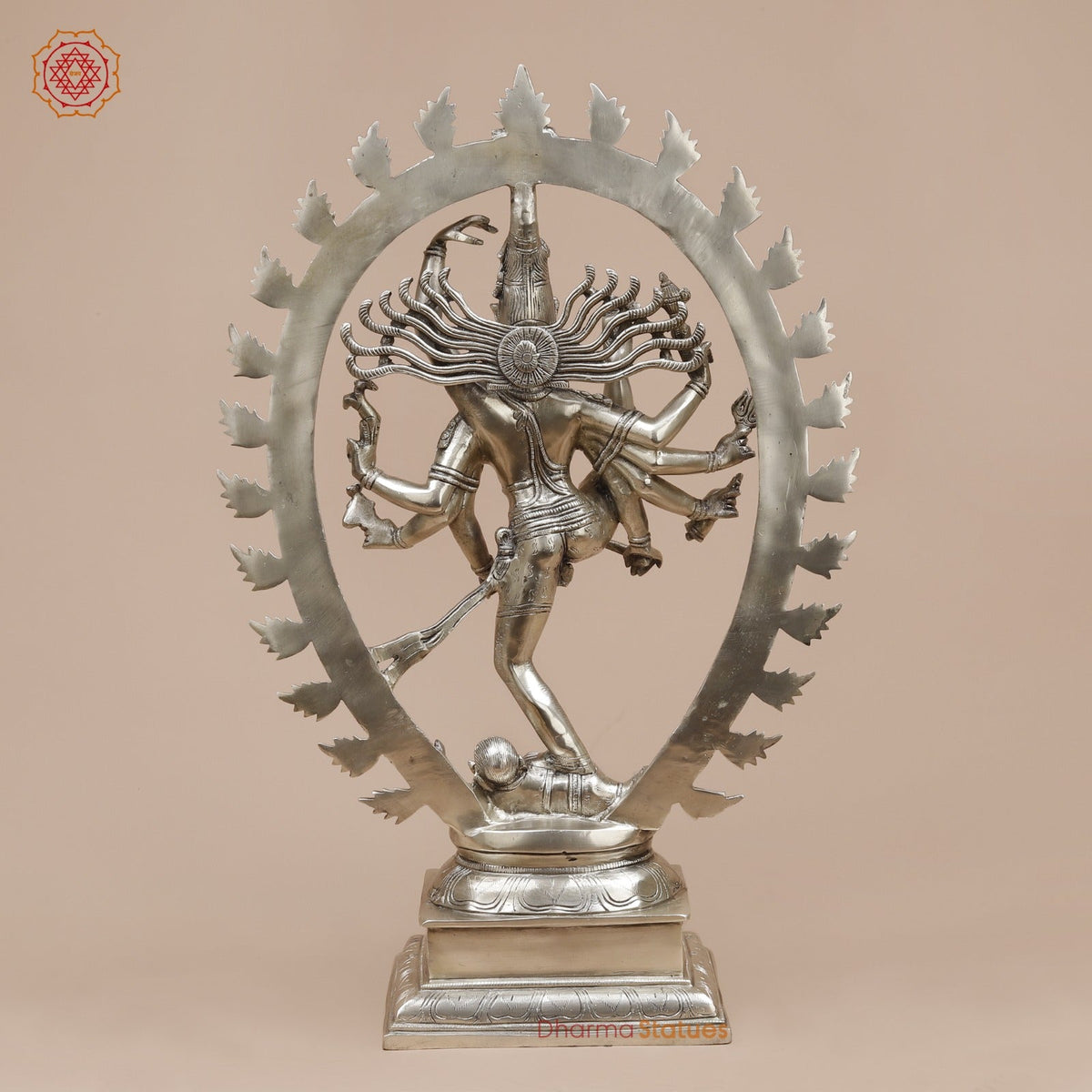 Brass Tandav Natraj fine, Silver Finish  25”