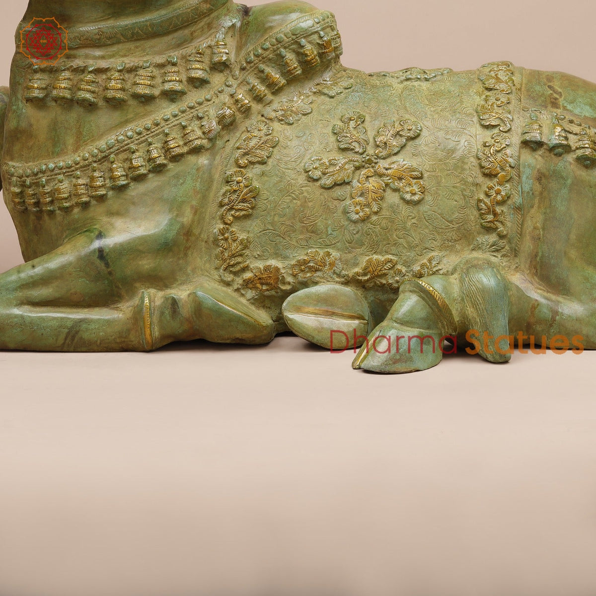 Brass Nandi Seated Fine , Natural Green Patina 34”