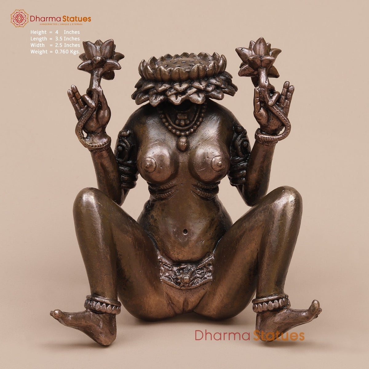 Copper Lajja Gauri Seated Fine 4.5”