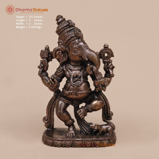 Copper Dancing Ganesh Fine 3.5”