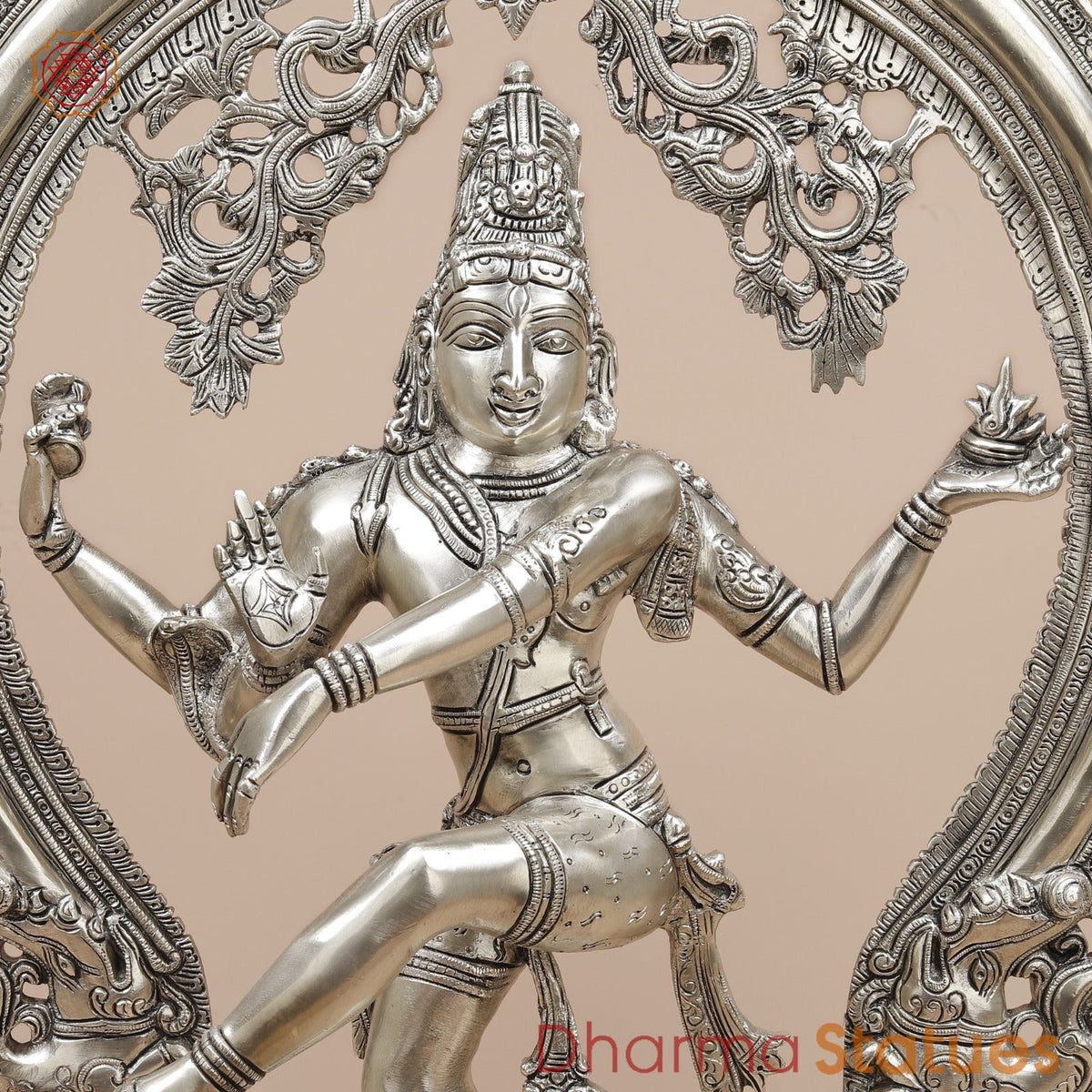 Brass Temple Natraj fine, Silver Finish  26”