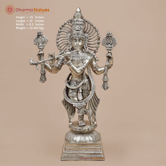 Brass Venugopal Krishna Fine, Silver coated 23”