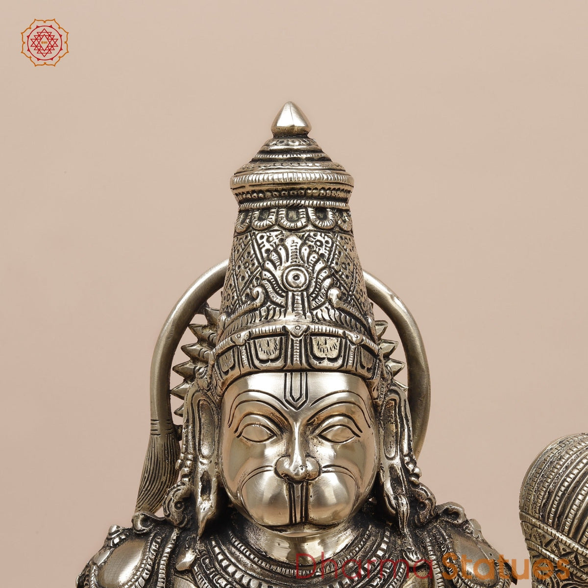 Brass Hanuman Ji seated Fine, Smooth Finish 19”