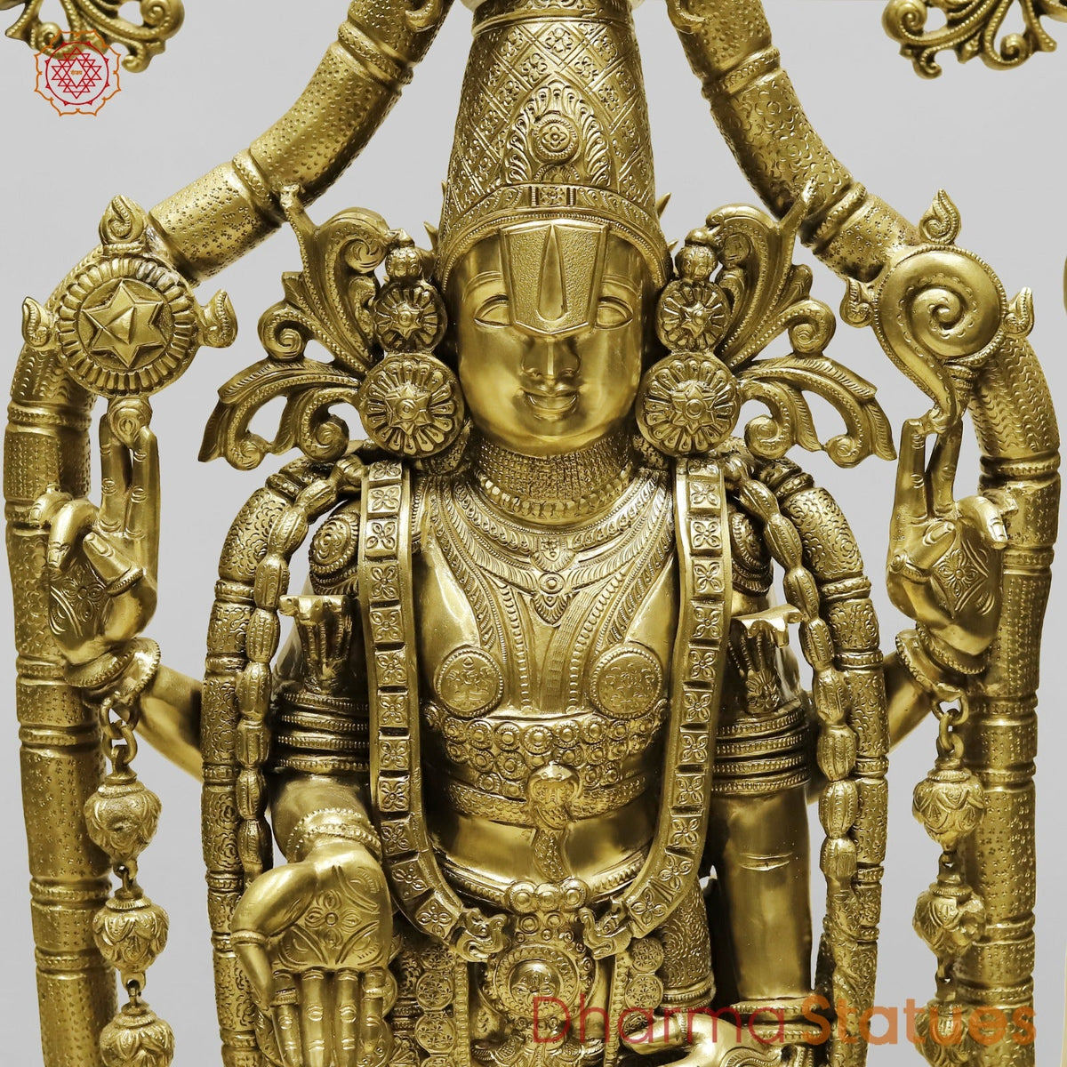 Bronze Tirupati Balaji with Lakshmi, Padmavati, Hanuman, Garuda and Dasavtar (Complete set) 53”