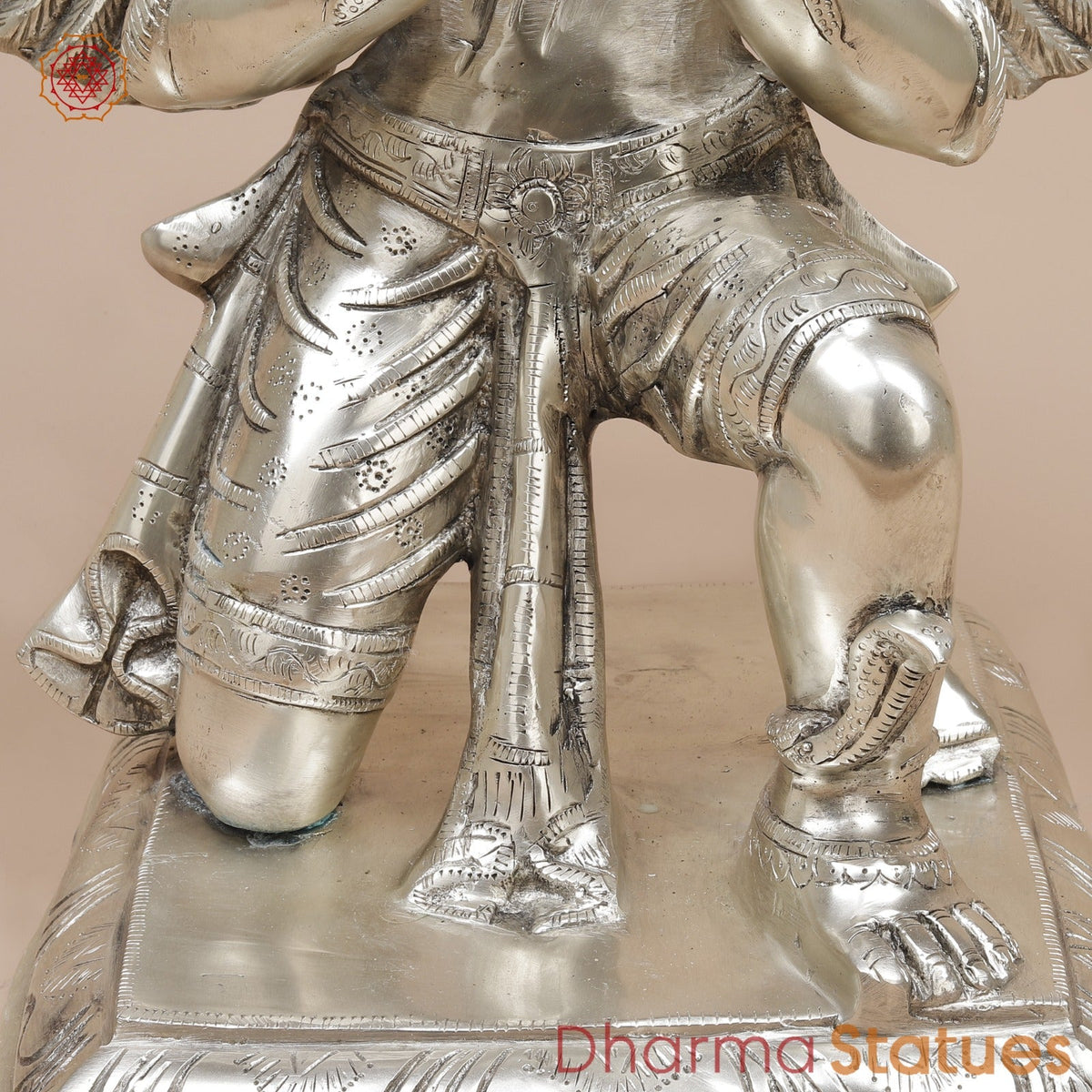 Brass Garuda Seated Fine, Silver Coated 20”