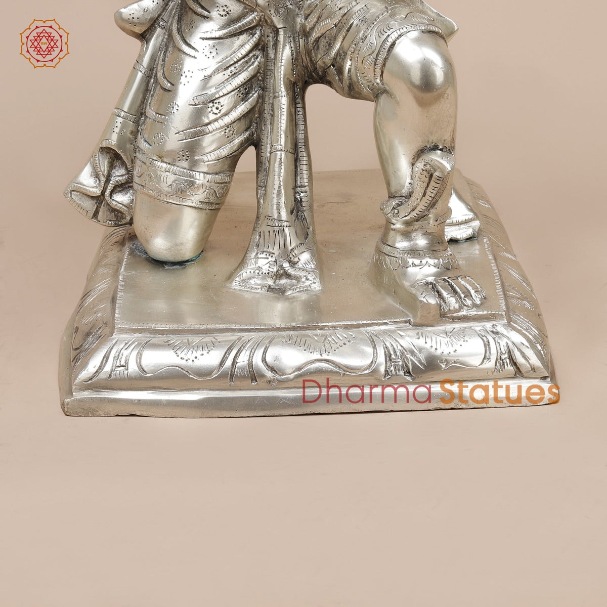 Brass Garuda Seated Fine, Silver Coated 20”