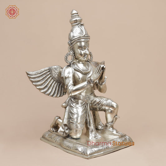 Brass Garuda Seated Fine, Silver Coated 20”