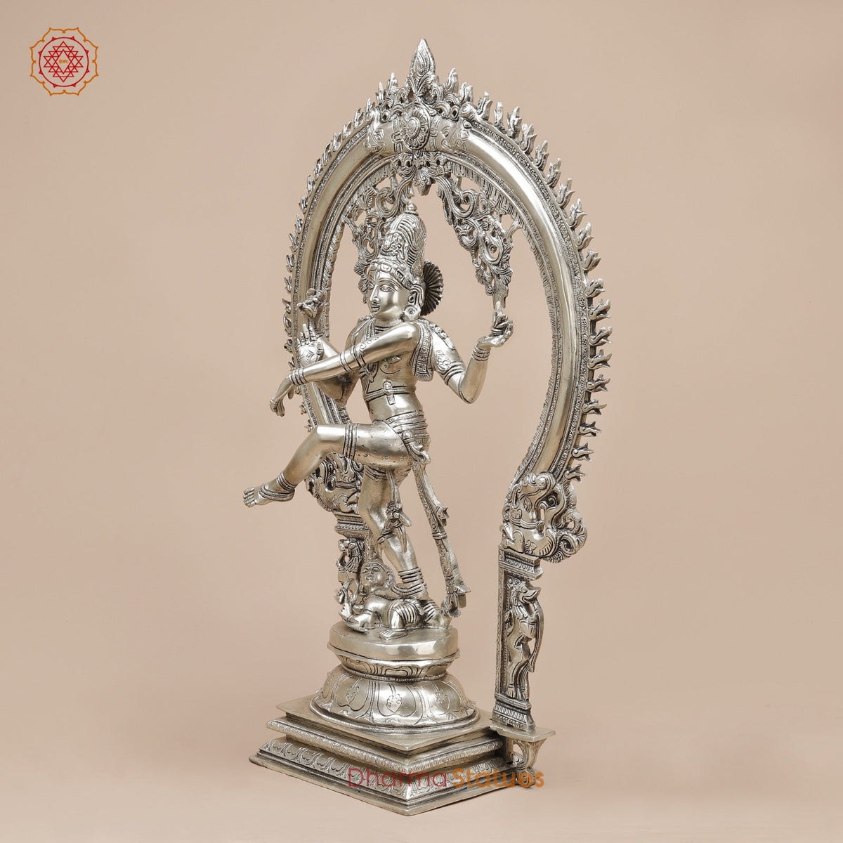 Brass Temple Natraj fine, Silver Finish  26”