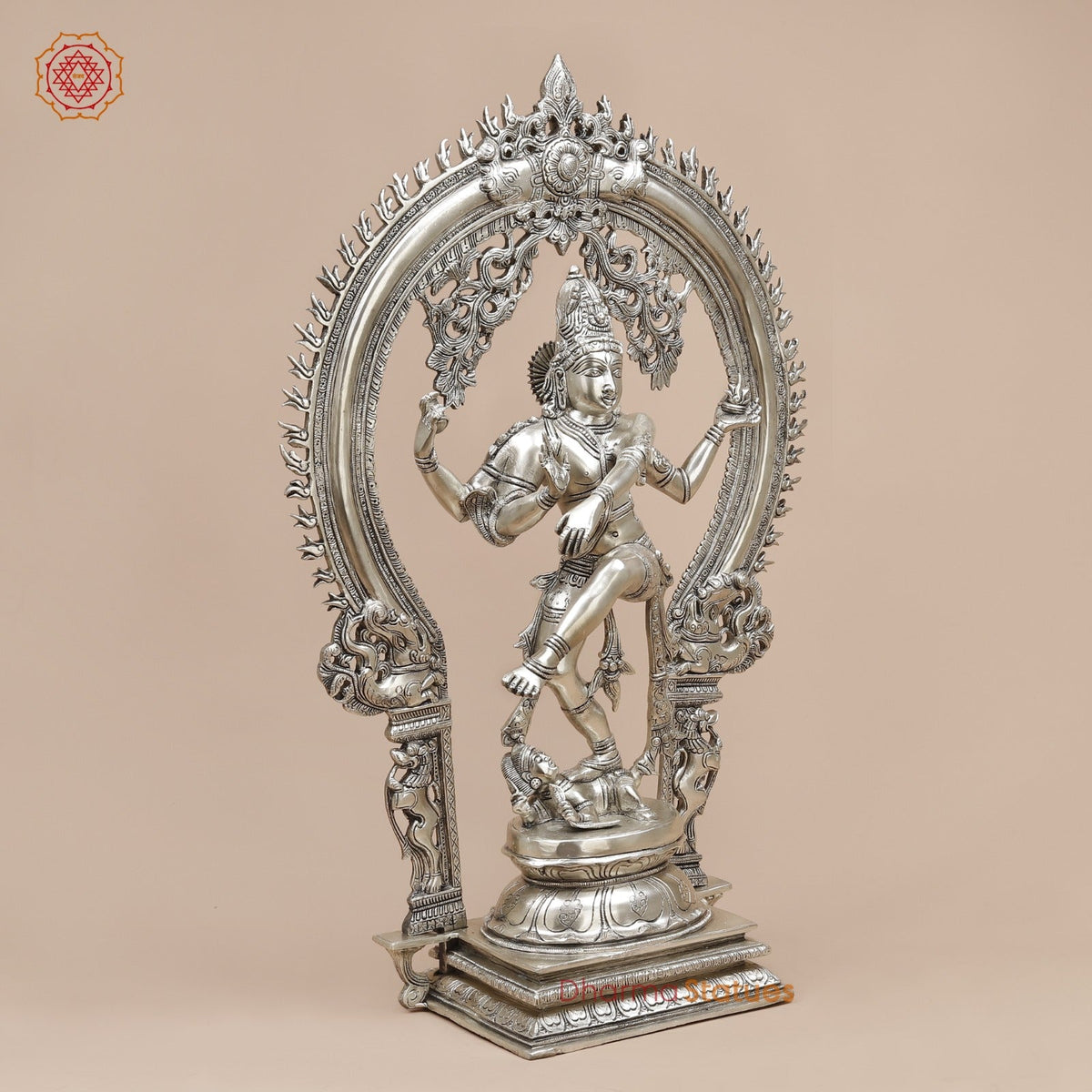 Brass Temple Natraj fine, Silver Finish  26”