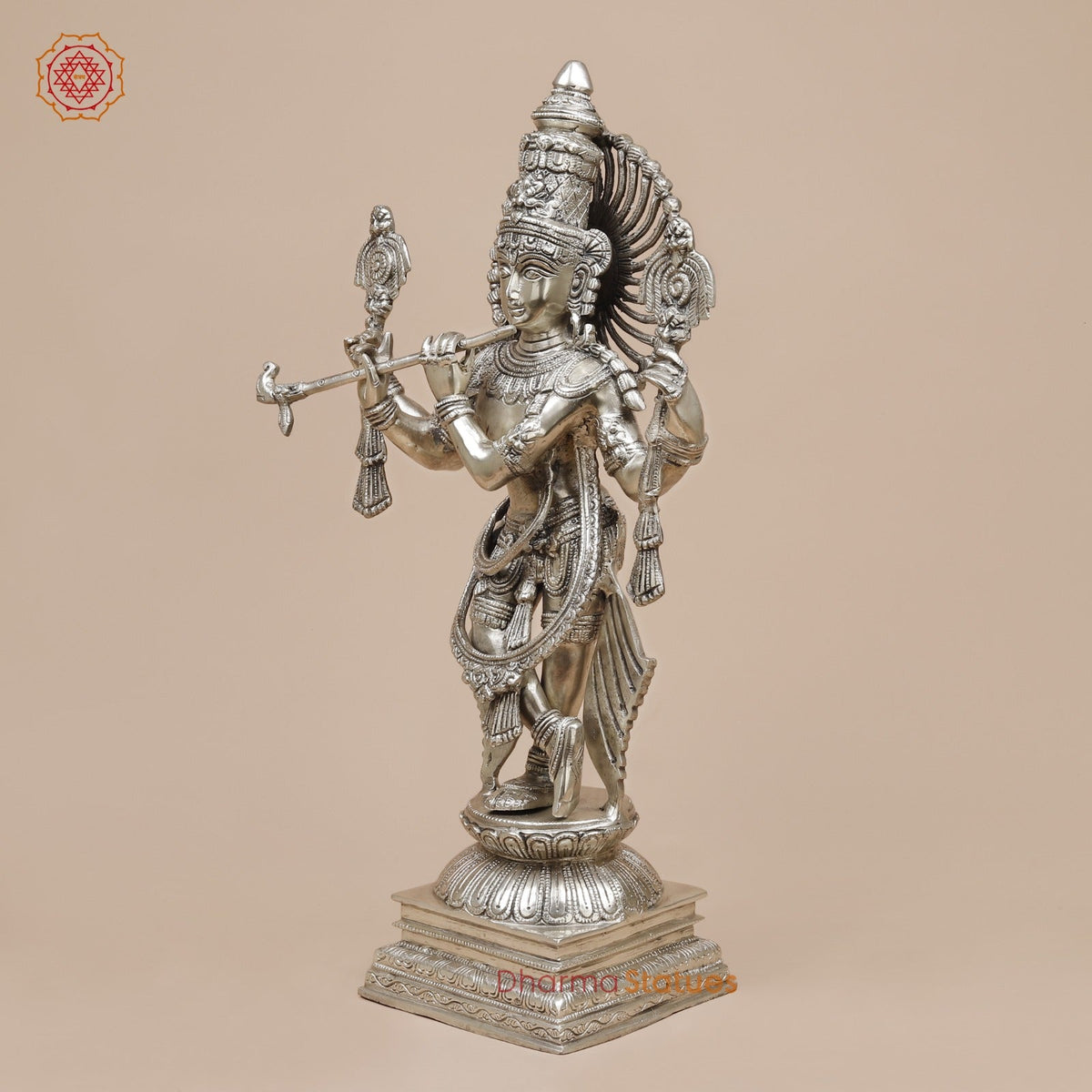 Brass Venugopal Krishna Fine, Silver coated 23”