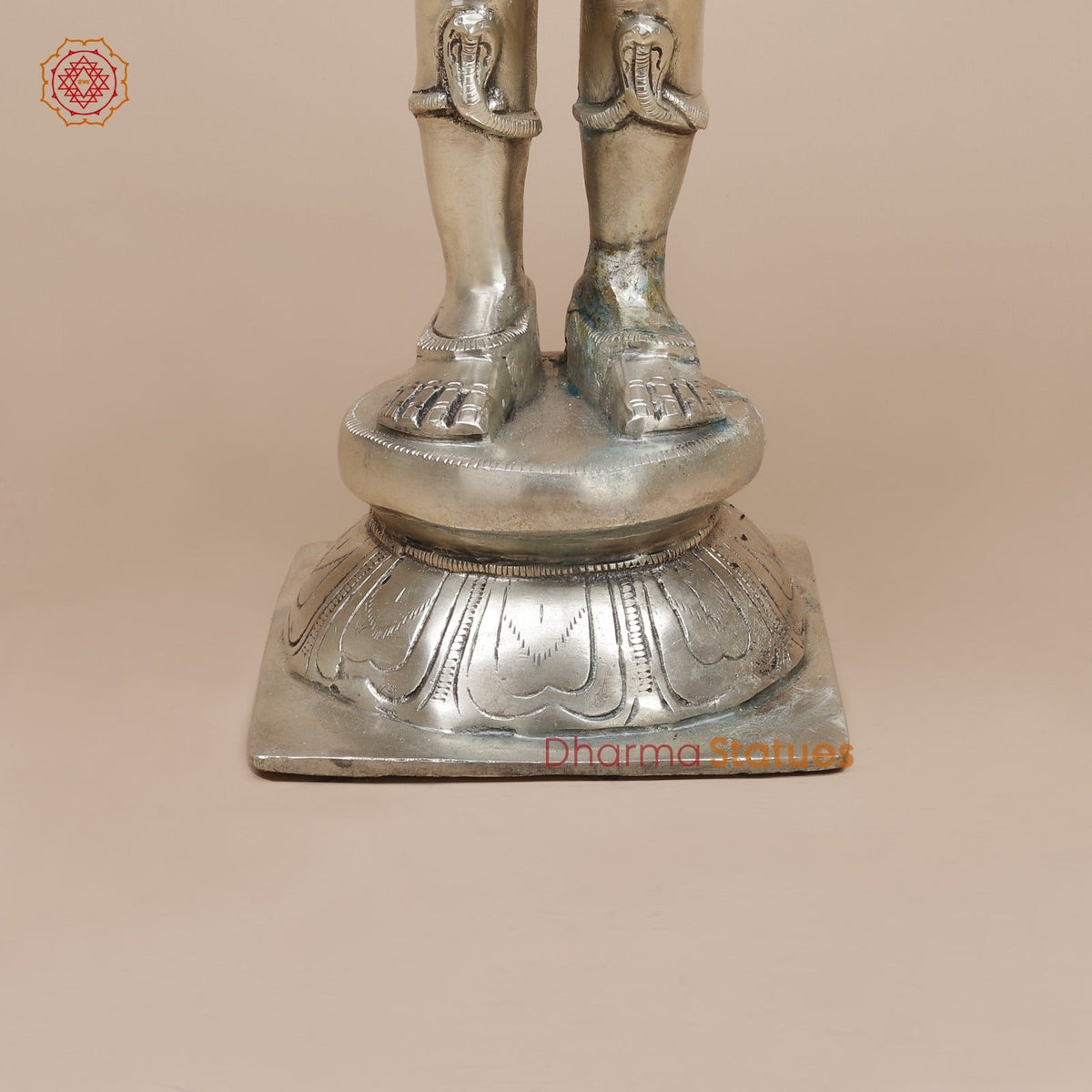 Brass Garuda Standing Fine, Silver Coated 22”