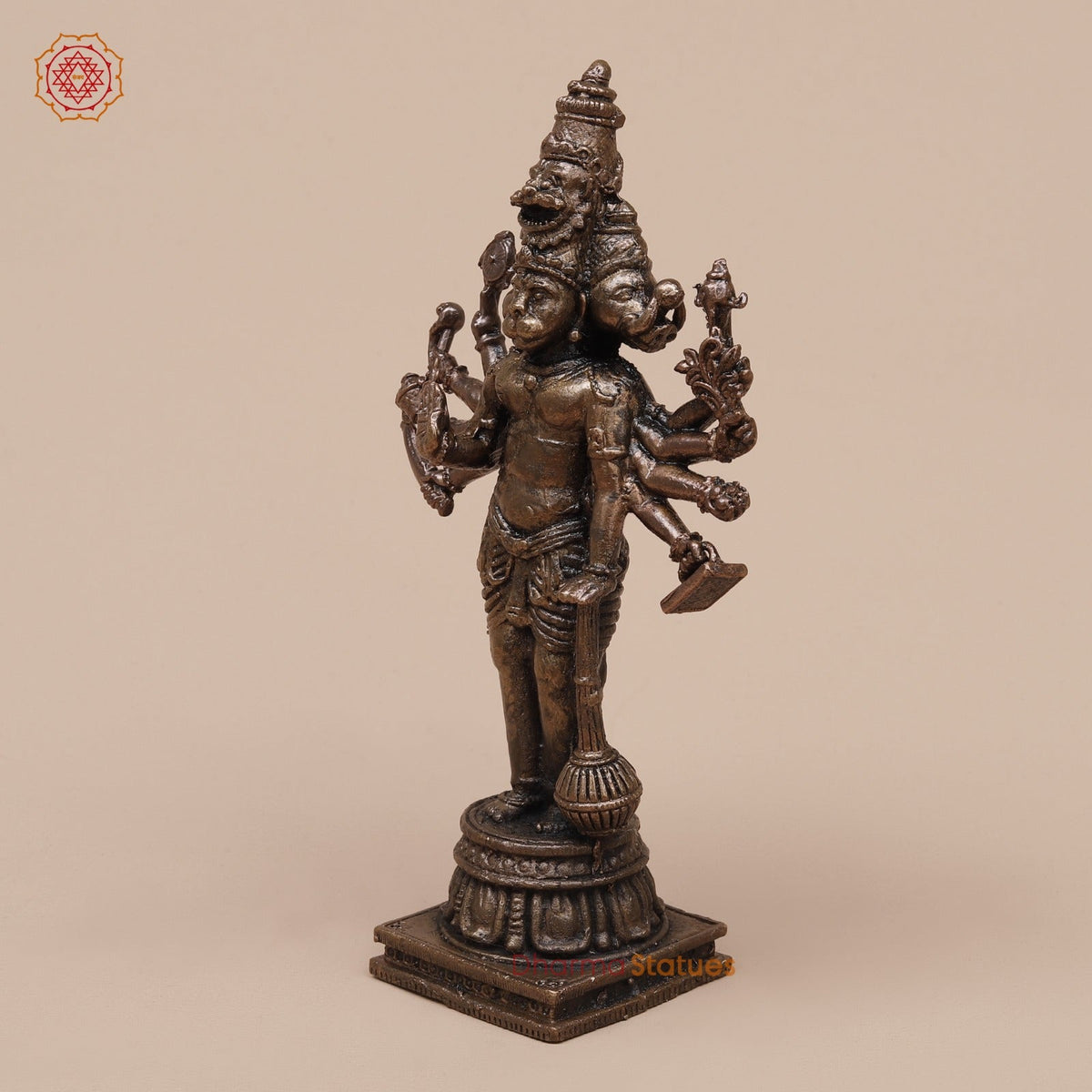Copper Panchmukhi Hanuman Standing Fine 5”