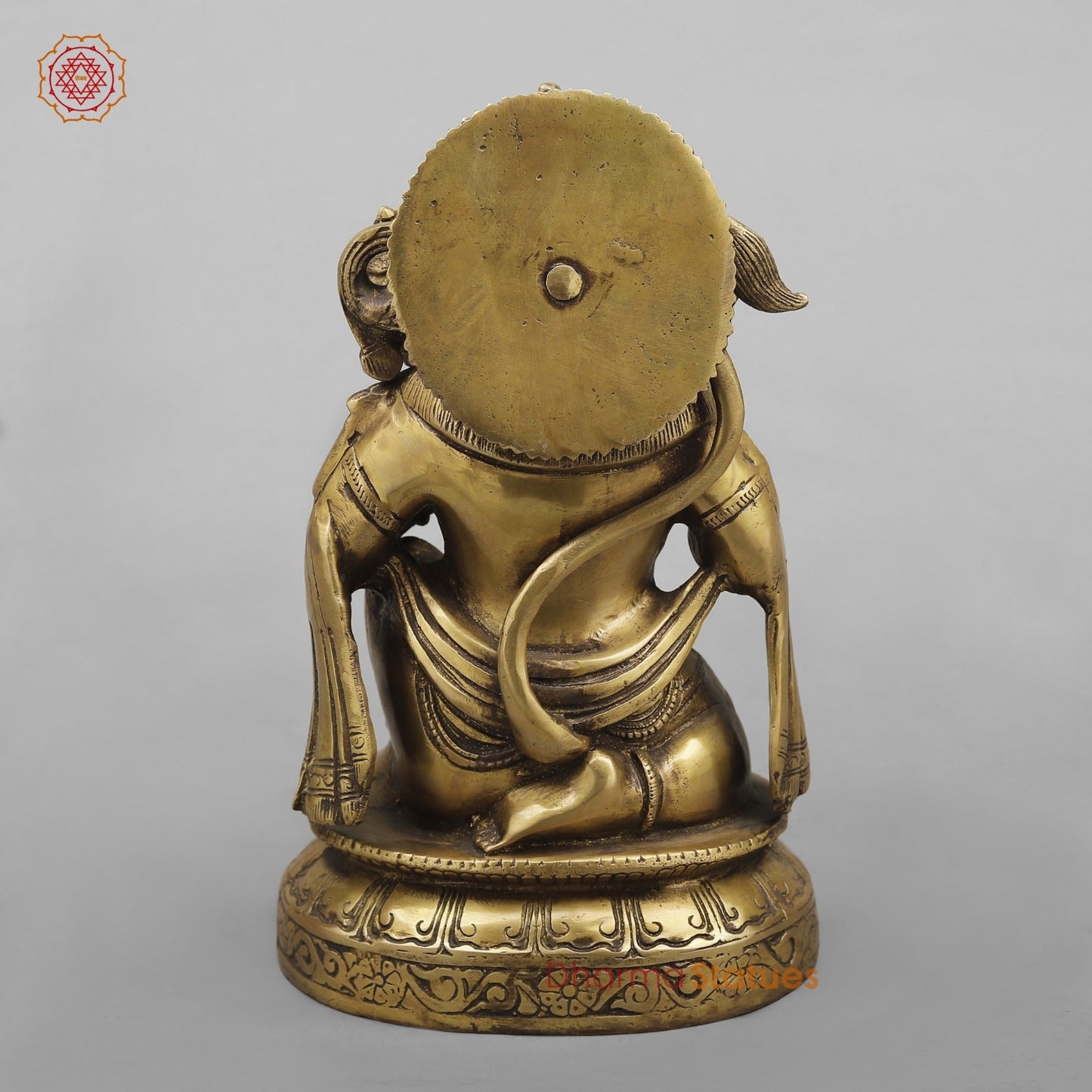 Brass Blessing Hanuman Ji Seated , Antique Finish 10”