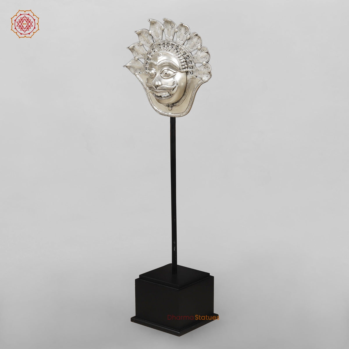 Brass Shiva Head and Lady bust fine With Wooden Base For home Decor, Silver finish 55”