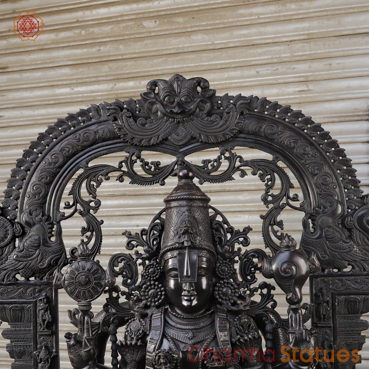 Bronze Tiruapti Balaji Fine with Dhanlakshmi and Arch, Natural Bronze Finish 70”