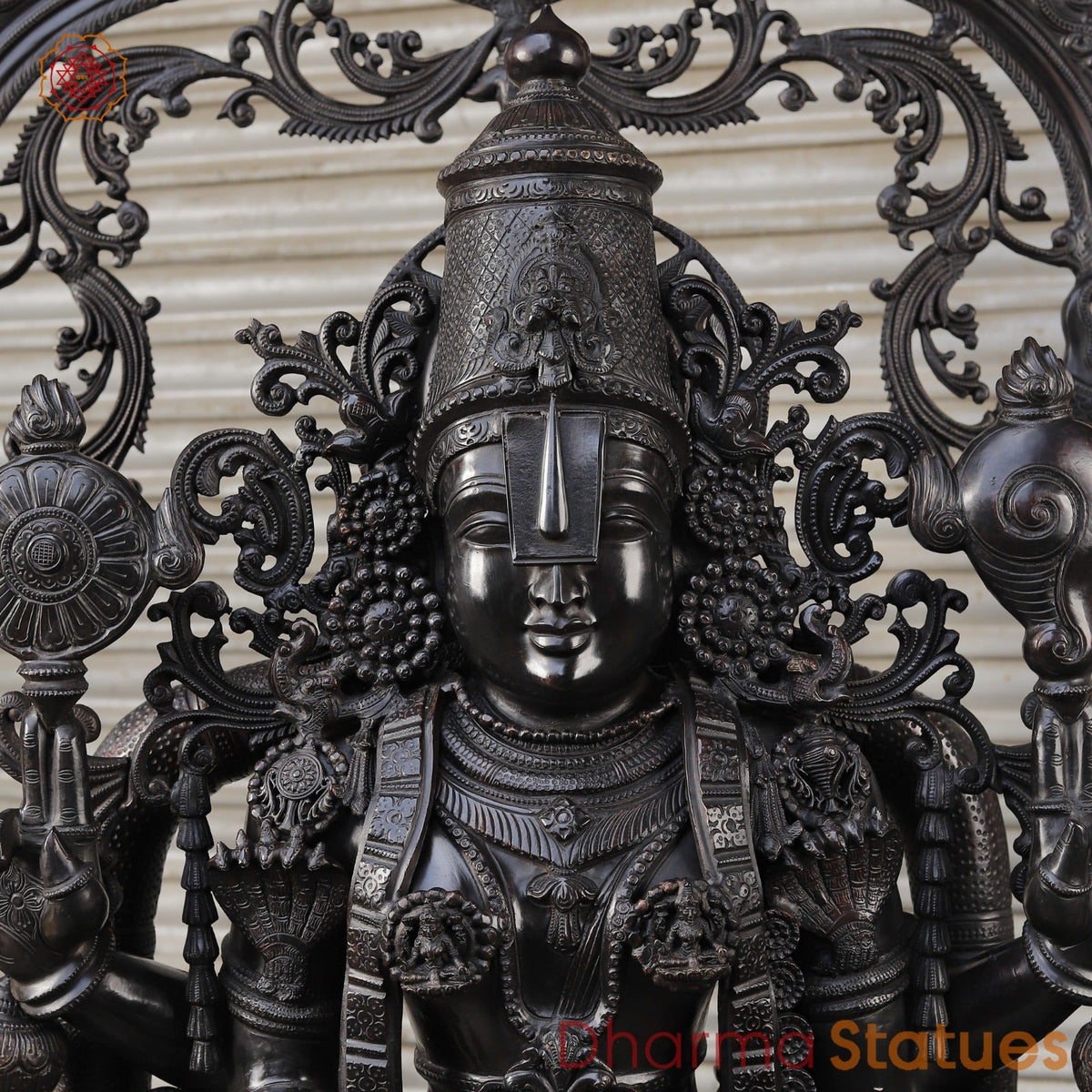 Bronze Tiruapti Balaji Fine with Dhanlakshmi and Arch, Natural Bronze Finish 70”