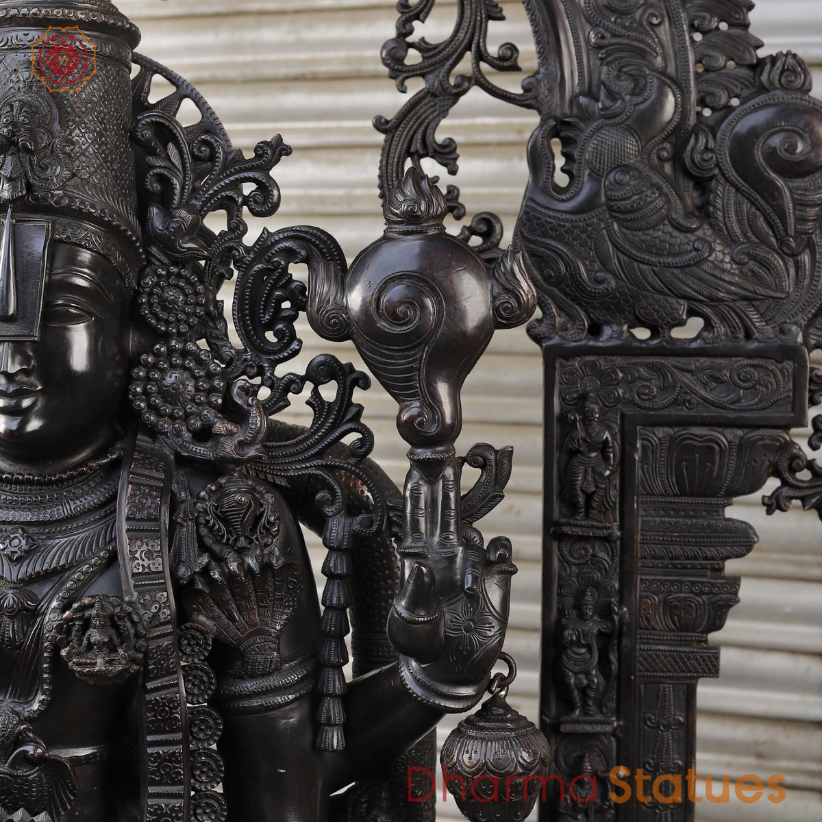 Bronze Tiruapti Balaji Fine with Dhanlakshmi and Arch, Natural Bronze Finish 70”