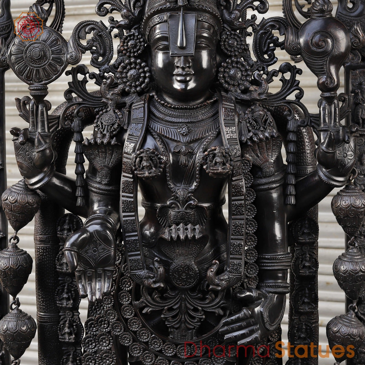 Bronze Tiruapti Balaji Fine with Dhanlakshmi and Arch, Natural Bronze Finish 70”