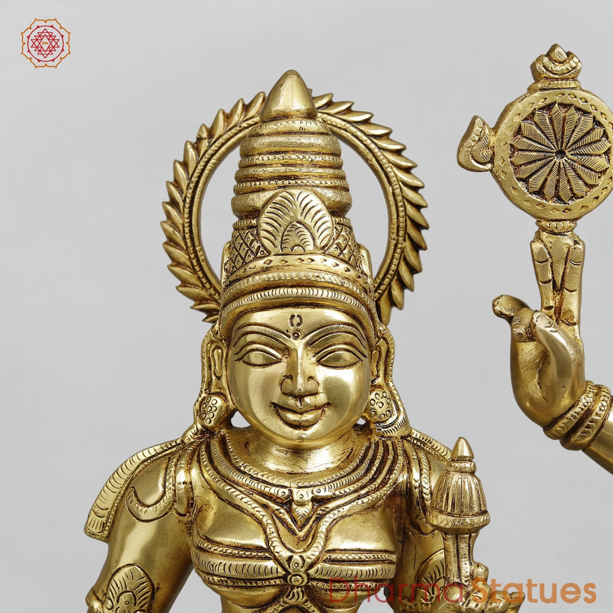 Brass Balaji with Sridevi and Bhudevi Fine, Golden Finish 25”