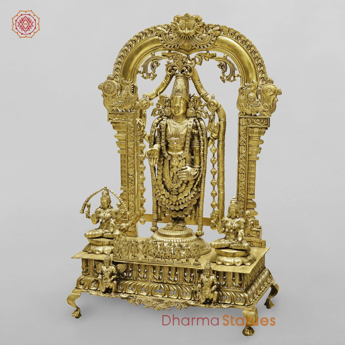 Bronze Tirupati Balaji with Lakshmi, Padmavati, Hanuman, Garuda and Dasavtar (Complete set) 53”